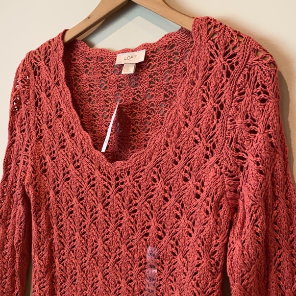 NWT Loft brand coral pink sweater - Picture 2 of 7